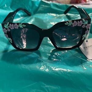 Floral Black Sunglasses NWT